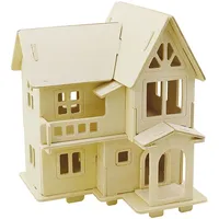 Creativ Company 3D-Holzbausatz Haus mit Balkon 15,8 x 17,5 x 19,5