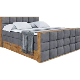 altdecor Boxspringbett 120 x 200 cm H3 Grau
