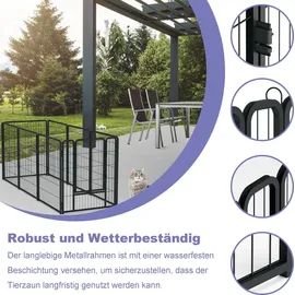 Yaheetech Welpenauslauf 12-teilig Schwarz 80 cm