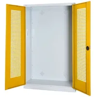 C+P Modul-Sportgeräteschrank mit Lochblech-Flügeltüren, HxBxT 195x120x50 cm, Ergo EINHEITSFARBE