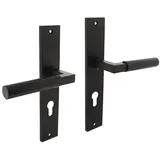 INTERSTEEL Langschildschildgarnitur Baustil Zamak F71 schwarz PZ 72mm