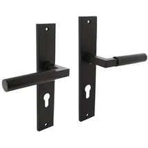INTERSTEEL Langschildschildgarnitur Baustil Zamak F71 schwarz PZ 72mm