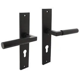 INTERSTEEL Langschildschildgarnitur Baustil Zamak F71 schwarz PZ 72mm