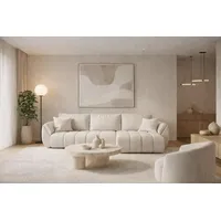 Kaiser Möbel Ecksofa mit schlaffunktion und bettkasten TOKYO PREMIUM, stoff WIND, Ecru, Rechts - Creme