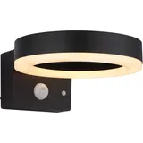 Außenwandleuchte Solar mit Bewegungsmelder Außenstrahler Solarlampe LED 36507 - Schwarz
