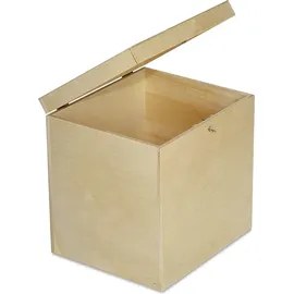 Creative Deco Holzkiste Kartenbox Hochzeit 29 x 25 x 30 cm 25-tlg. beige
