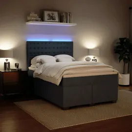 vidaXL Boxspringbett 140 x 200 cm Dunkelgrau