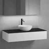 neoro n50 Unterschrank B: 120 cm mit 1 Auszug, Waschtisch Ø 45 cm weiß matt, B: 120.5 BN0106WM+BN0414WM+BN0404C2