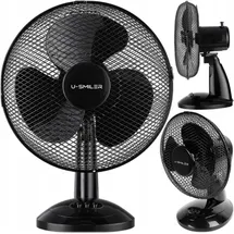 u-smiler 28 cm Tischventilator Schwarz