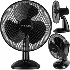 u-smiler 28 cm Tischventilator Schwarz