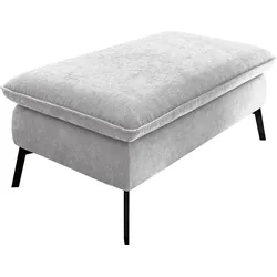 Hockerbank 3C CARINA "Haya", grau (platin), B:116cm H:47cm T:71cm, Struktur (85% Polyester, 15% Nylon), Hocker, Polsterhocker, passend zum Haya"-Recamieren-Ecksofa, Bodenfreiheit 18 cm