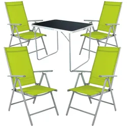 5-tlg Camping Set Gartenmöbel Campingtisch + 4 Campingstuhl Klappstuhl