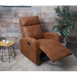 Mendler Fernsehsessel HWC-A54 Kunstleder 75 x 100 x 75 cm Braun mit Wippfunktion