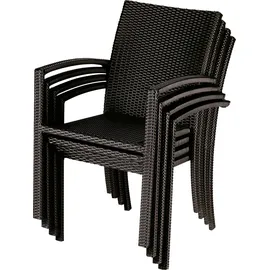 BEST Freizeitmöbel Samoa Stapelsessel 57 x 63 x 88 cm warm-grey