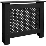 ECD Germany Heizkörperverkleidung mit Wabenmuster 78x19x82 cm Schwarz