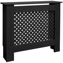 ECD Germany Heizkörperverkleidung mit Wabenmuster 78x19x82 cm Schwarz