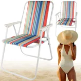 Klappbarer Strandstuhl Mit Bunten Streifen (6)