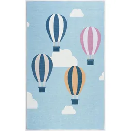 ScandicLiving Teppich, Luftballons, hellblau/multi, print, 100x160 cm)