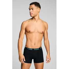 Puma Basic Boxershorts schwarz/mint/emerald XL 2er Pack