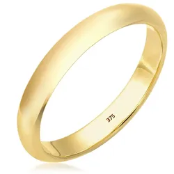 Elli PREMIUM Ehering Bandring Klassisch 375 Gelbgold 54 Damen 