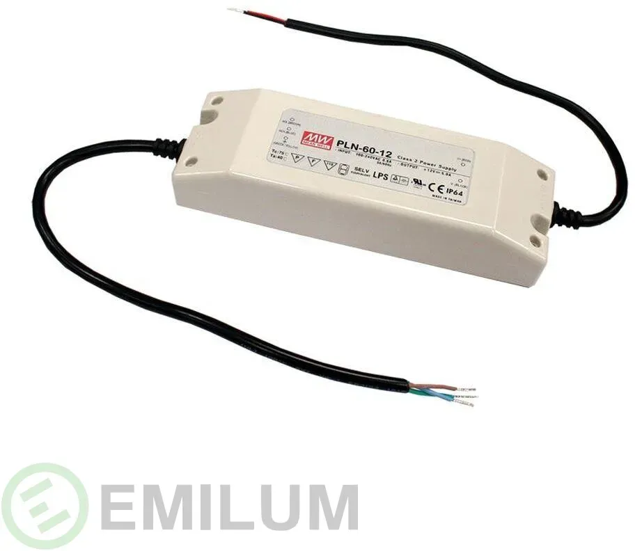 Emilum PLN-60-24 LED-Treiber, LED-Trafo Konstantspannung, Konstantstrom 60 W 0 - 2.5 A 16.8 - 24 V/DC PFC