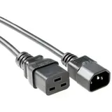 MicroConnect Netzkabel C19-C14 3m schwarzes Verlängerungskabel, 10A/250V