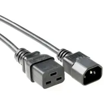 MicroConnect Netzkabel C19-C14 3m schwarzes Verlängerungskabel, 10A/250V