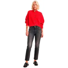 Levi's Damen Jeanshose 501 Crop High Rise, Straight Fit, Schwarz (Long Live The Queen), W25/L30