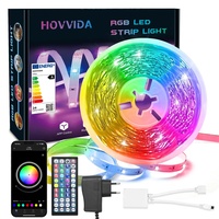 HOVVIDA LED Strip 10M, 1x10M, 24 LEDs/Meter, 24V RGB LED Streifen, 240 LED, APP und Fernbedienung, Musiksynchronisierung, Timing-Modus, für Zimmer, Schlafzimmer, Spielzimmer, Party, Festival