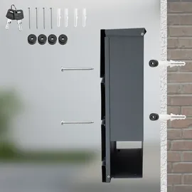 monzana Design Briefkasten anthrazit inkl. Zeitungsfach