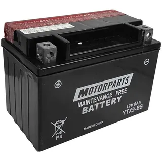 Batterie Motor Parts Minarelli YTX9-BS 12 V 8 Ah Akku Motorrad kompatibel mit Yamaha X-City 250 4T 09 12 wartungsfrei komplett Roller spezifisch