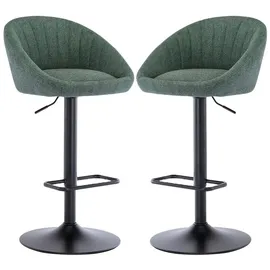 WAHSON OFFICE CHAIRS Barhocker höhenverstellbar drehbar Barstuhl aus Handtuchstoff 2er Set grün