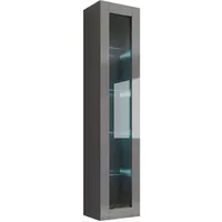 Mirjan24 Hängevitrine, Grau, Holzwerkstoff, Rechteckig, 40x180x30 cm, Wohnzimmer, Wohnwände,
