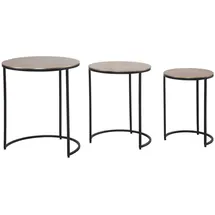 KADIMA DESIGN Satztisch Metall Rund, 3er Set, Aluminium Gold/Schwarz. | Gr.: onesize