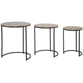 KADIMA DESIGN Satztisch Metall Rund, 3er Set, Aluminium Gold/Schwarz. | Gr.: onesize