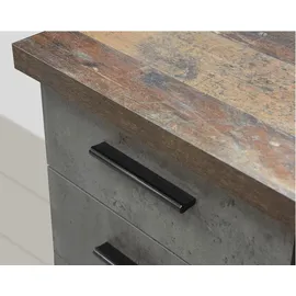 Forte Schreibtisch NETBOB, Optik: Old Wood Vintage - Beton von FORTE - Braun