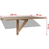 vidaXL Wandklapptisch Eiche 100x60 cm