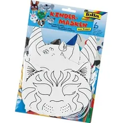 Folia 23209, Gesichtsmaske, Kinder, Tier, Weiß, Karton, designs assorted