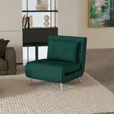 HOMCOM Schlafsessel Klappsessel mit Bettfunktion Einzelsofa mit Kissen Samtoptik