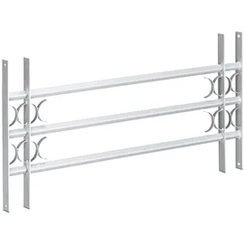 Relaxdays Fenstergitter Einbruchschutz, ausziehbar, für außen, Stahl, 450 x 1000-1500 mm, Sicherheitsgitter, grau