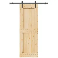 vidaXL Schiebetür mit Beschlag 85x210 cm Massivholz Kiefer