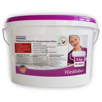 PRO[f]home Profhome Vlieskleber 5kg Fertig-Kleber für Malervlies Renoviervlies Anstrichvlies Vlies Gewebe-Tapeten konservierungsmittelfrei Milchtrüb transparent auftrocknend max 33 qm
