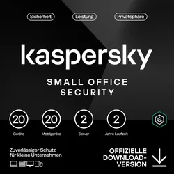Kaspersky Small Office Security 20 Geräte - 2 Jahre Base 20 Geräte + 20 Mobilgeräte + 2 Dateiserver - 2 Jahre