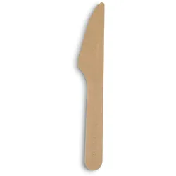 BIOZOYG 100 Stück Einwegmesser 16,5cm Papiermesser Pappmesser aus Karton, umweltfreundlich, sehr stabil, aus nachhaltigem Holz, biologisch abbaubar