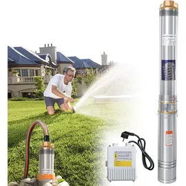 Jiubiaz Tiefbrunnenpumpe 1.1kW/1.5hp bis 4.000 l/h Fördermenge Edelstahl