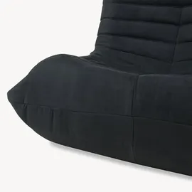 [en.casa] Bodensessel Kodsø Mikrofaser 75 x 90 x 100 cm Schwarz