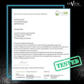 Exvital Creatin Monohydrat 3450 mg Tabletten 300 Stück