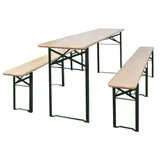 vidaXL Biertisch mit 2 Bänken Klappbar 220 cm Tannenholz
