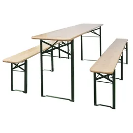 vidaXL Biertisch mit 2 Bänken Klappbar 220 cm Tannenholz