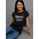 Kidsworld T-Shirt Sorry. hab nicht zugehört. Kurzarm, bedruckt, Rundhalsausschnitt, aus Baumwolle schwarz 152/158